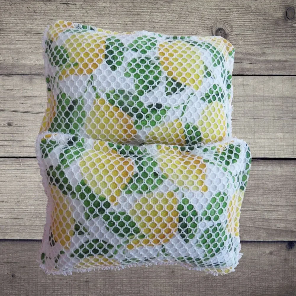 Reusable Sponge, Lemon Scrubby Dish Sponge, Set of 2